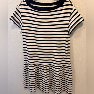KATE SPADE-Nautical Striped Drop Waist Mini Short Sleeve Dress SzM